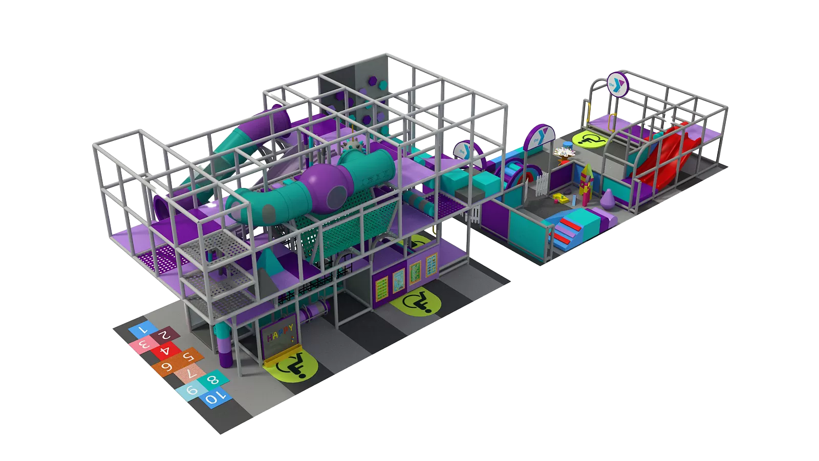 aerial view of the YMCA indoor playground