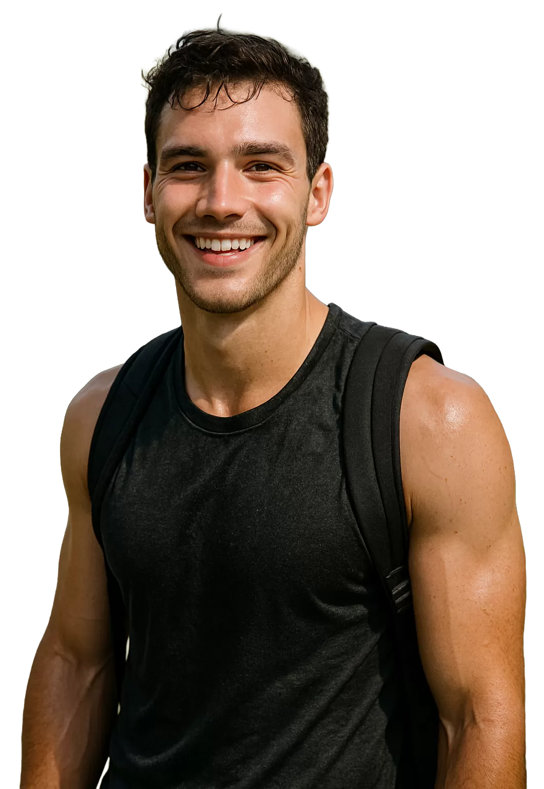 happy athletic college male