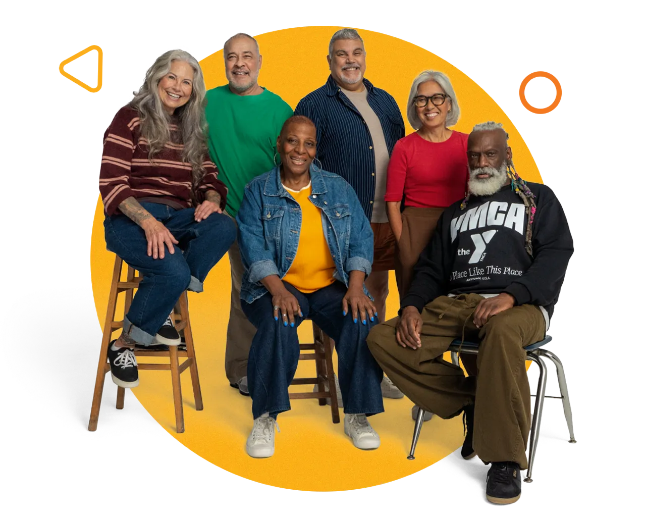 group of diverse senior YMCA members